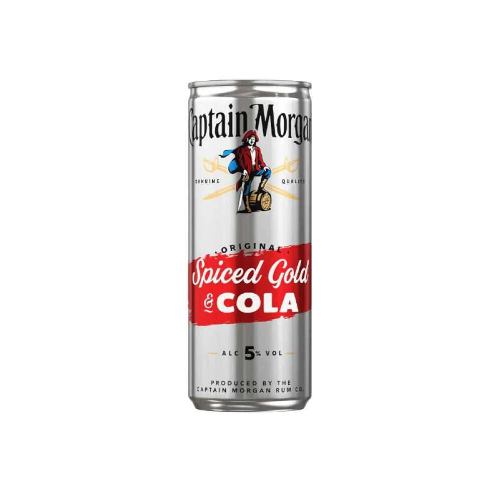 Captain Morgan Cola Cans 25cl, spiritueux premium en ligne Belgique | Spirits Home