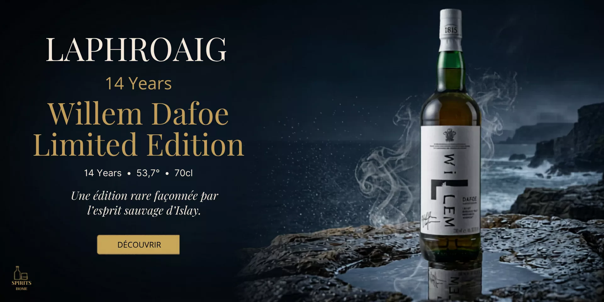 Banniere Laphroaig Willem dafoe