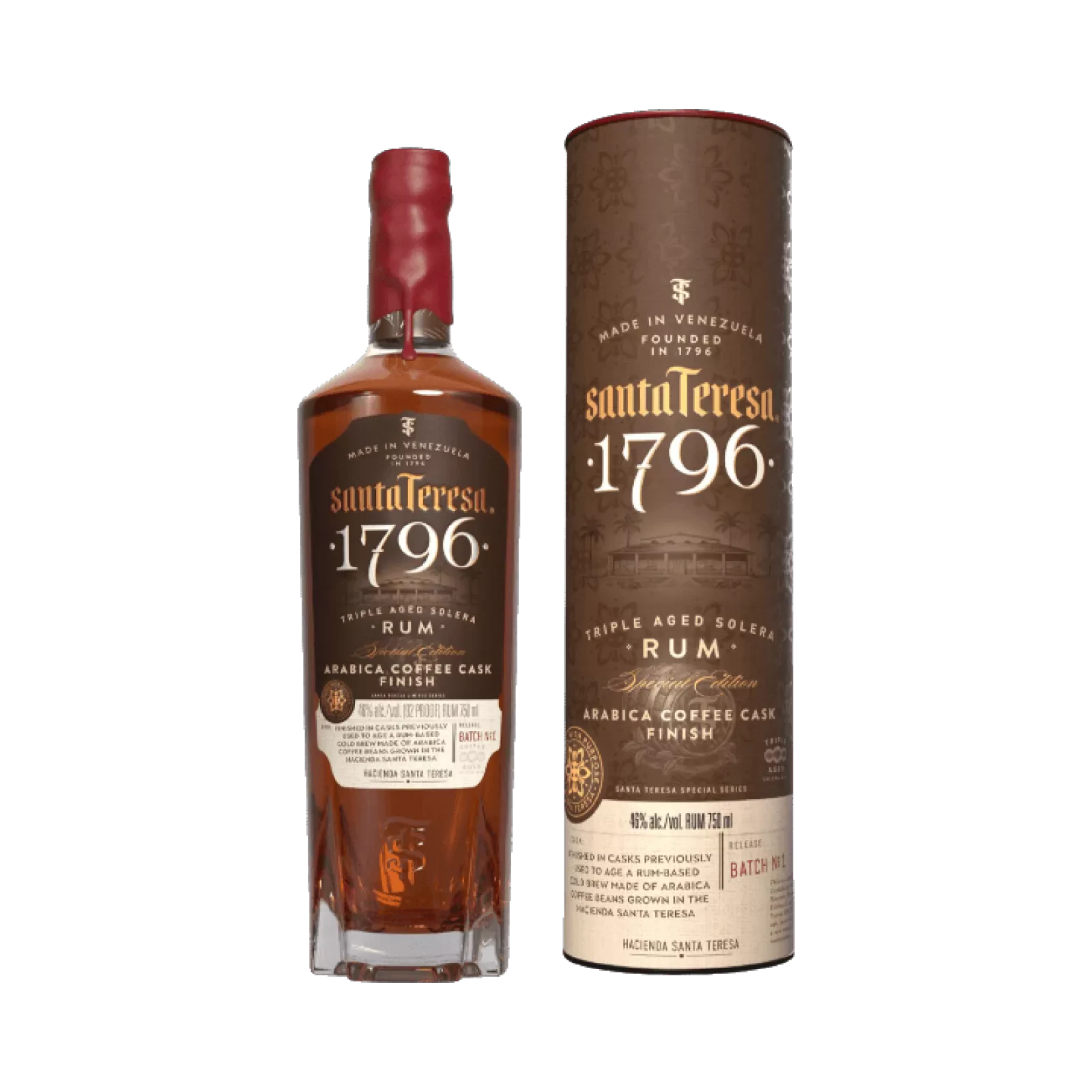 Santa Teresa 1796 Arabica Café Cask 70cl, rhum vénézuélien affiné café