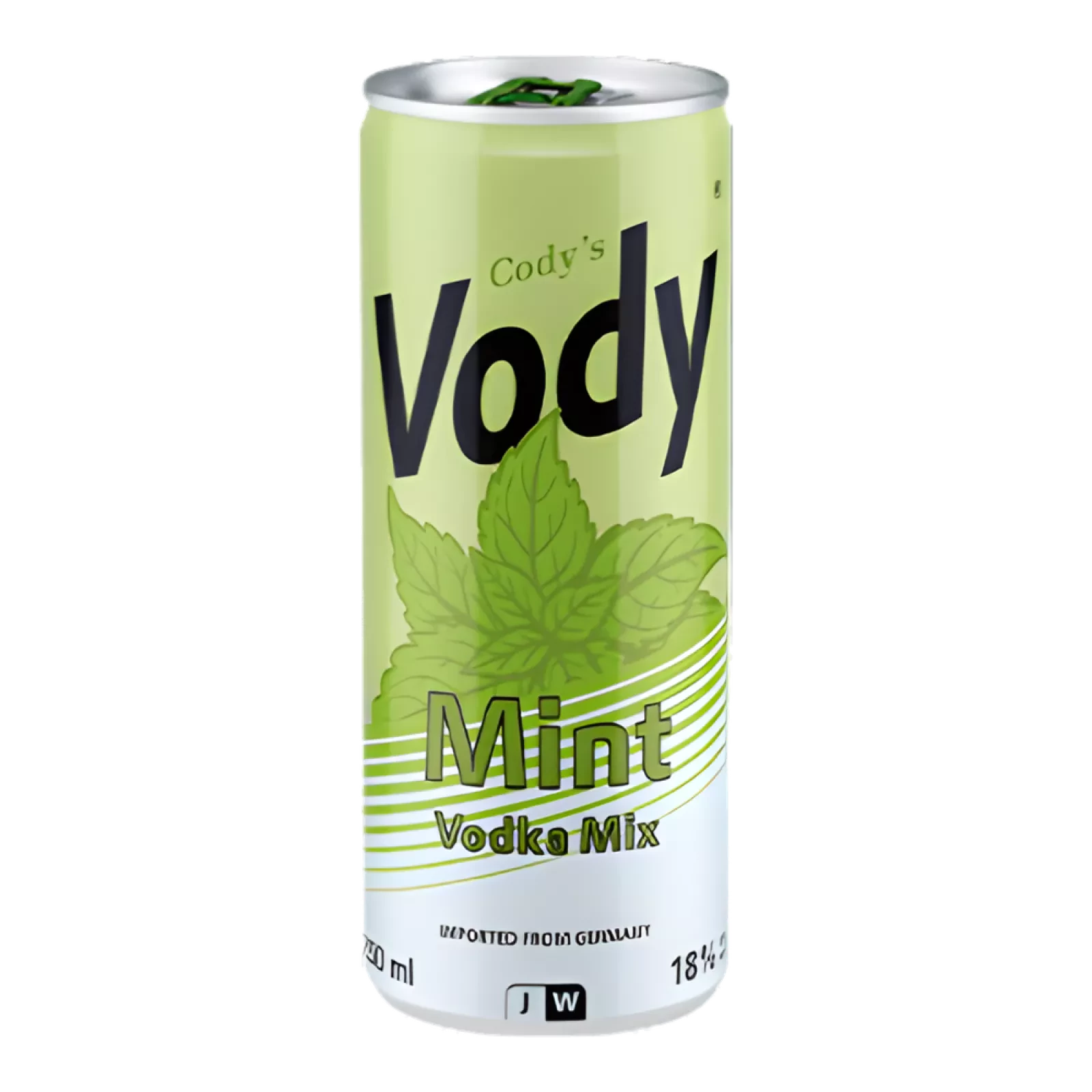 Canette de Cody’s Vody Mint 18% 25cl, prémix vodka menthe