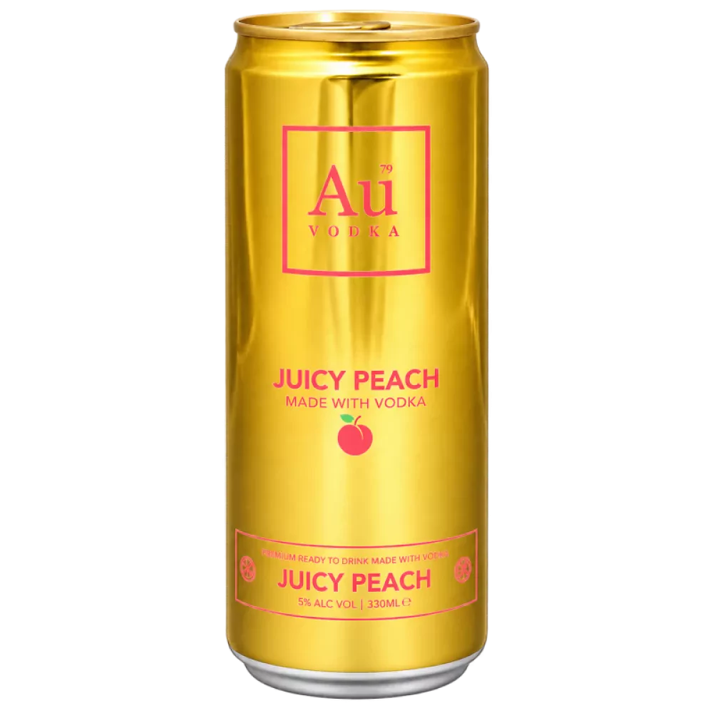 Bouteille de Au Vodka Juicy Peach Can 5° 0.33L, vodka