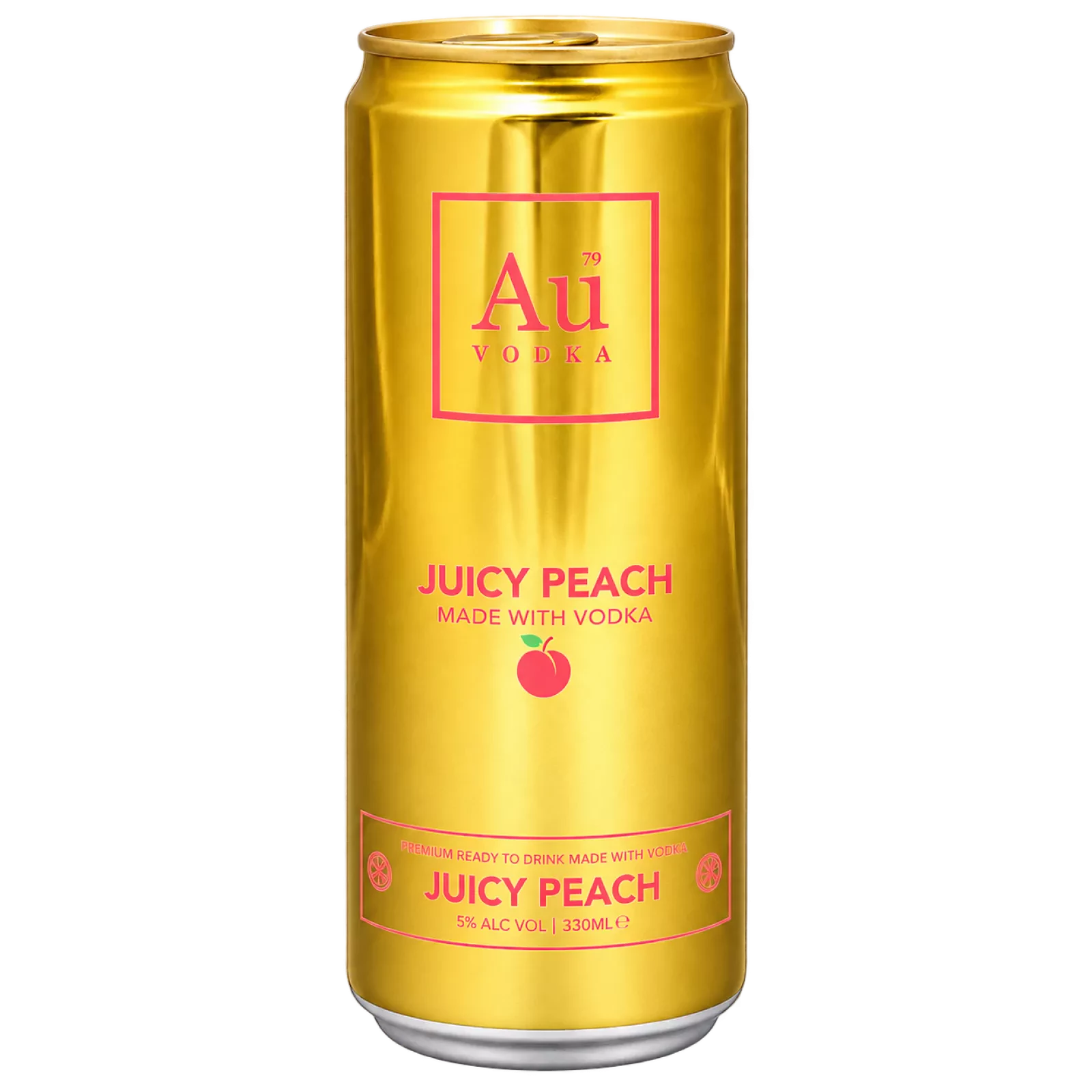 Bouteille de Au Vodka Juicy Peach Can 5° 0.33L, vodka