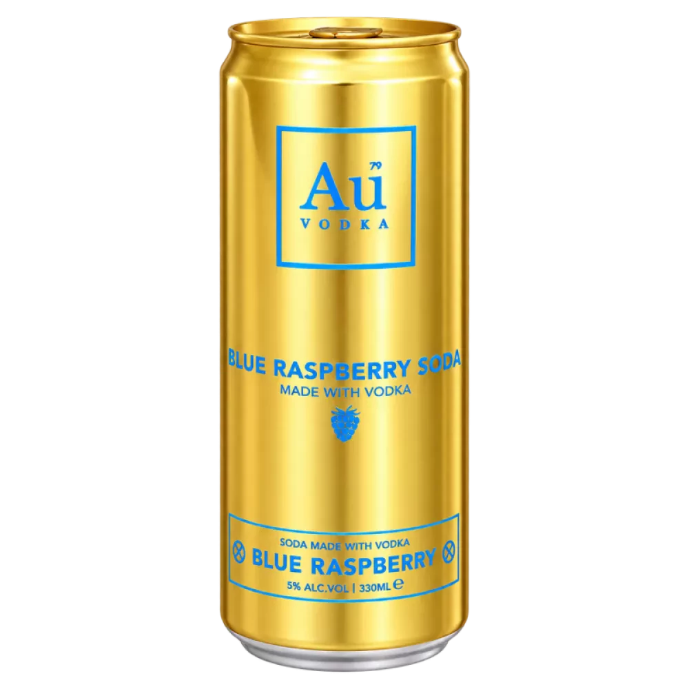 Bouteille de Au Vodka Blue Raspberry Can 33 cl 5% 33cl, vodka