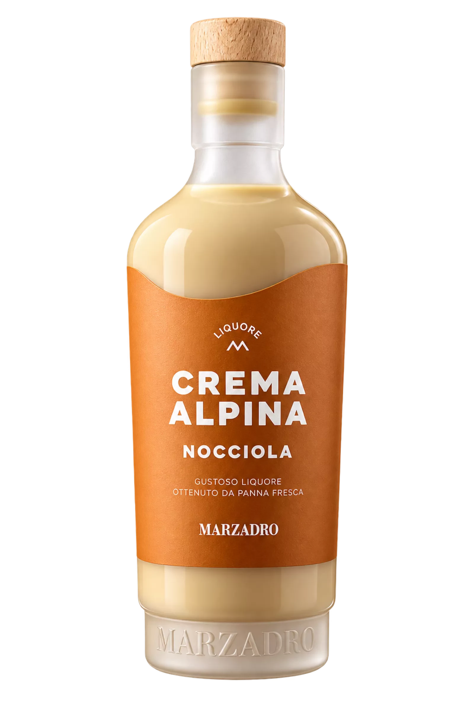 Bouteille de Marzadro Crema Alpina alla Nocciola, crème italienne à la noisette, 70cl