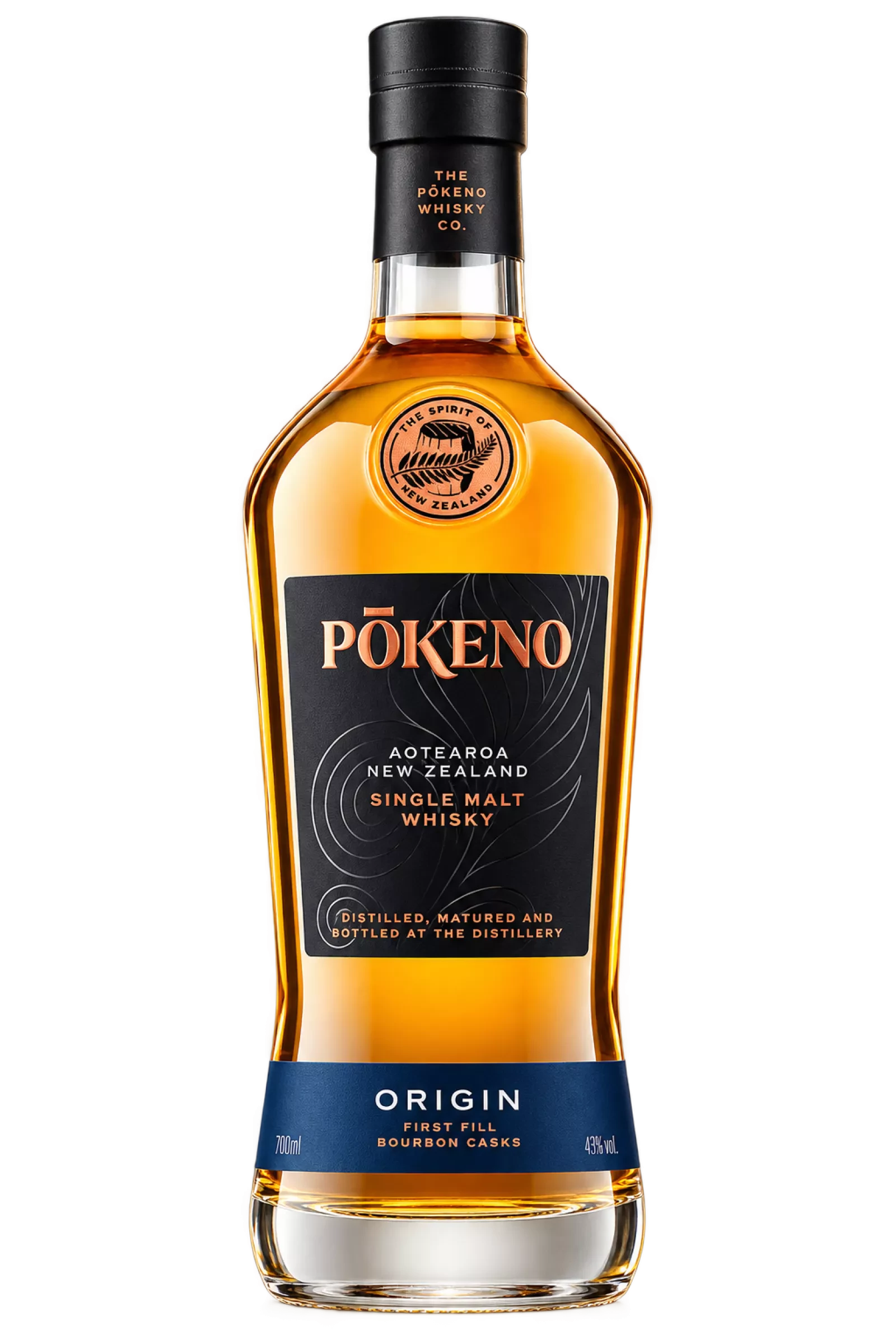 Bouteille de Pokeno Origin single malt whisky Nouvelle-Zélande 43° 70cl