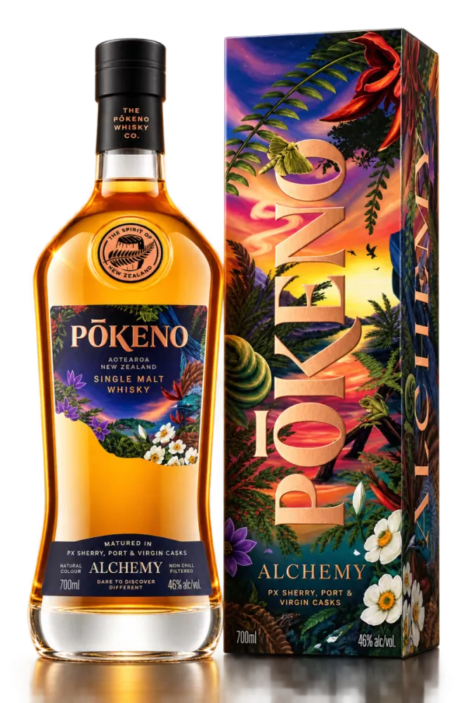 Bouteille de Pokeno Alchemy single malt whisky Nouvelle-Zélande 46° 70cl