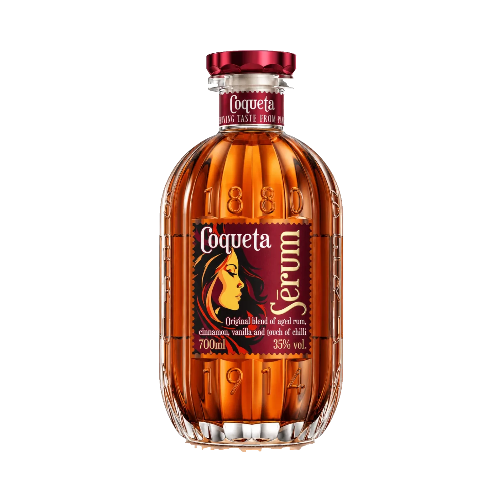 Bouteille de Coqueta Sērum, rhum aux épices du Panama, 35° 70cl