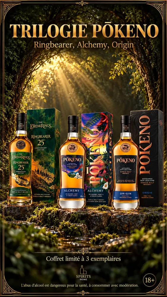 Coffret whisky Seigneur des Anneaux Ringbearer, Trilogie Pokeno
