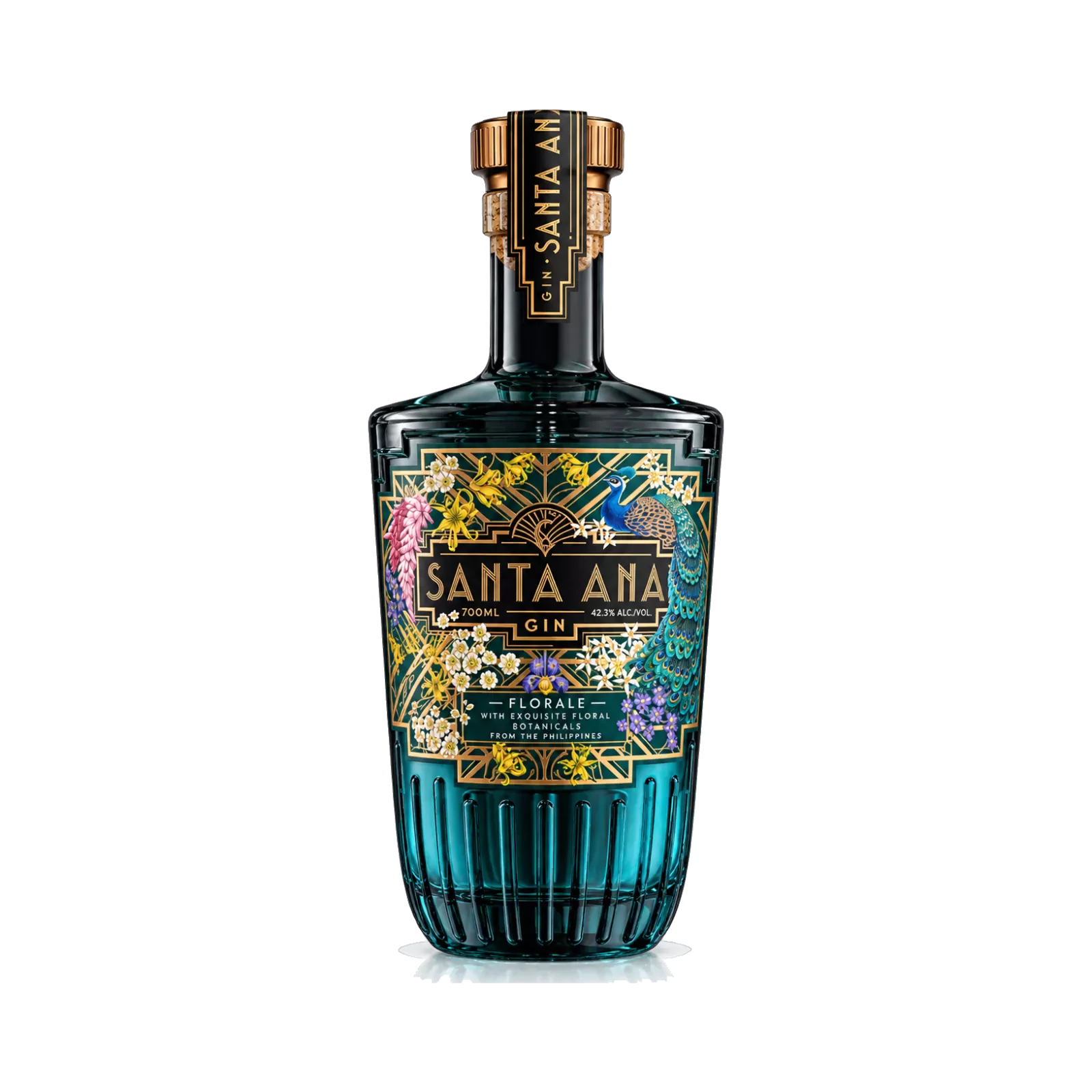 Bouteille de Santa Ana Gin Florale, gin floral aux botaniques des Philippines, 42,3° 70cl
